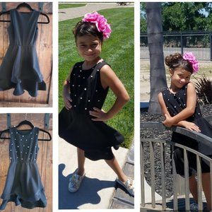 Lil Miss Sassy Black Dress with Pearls